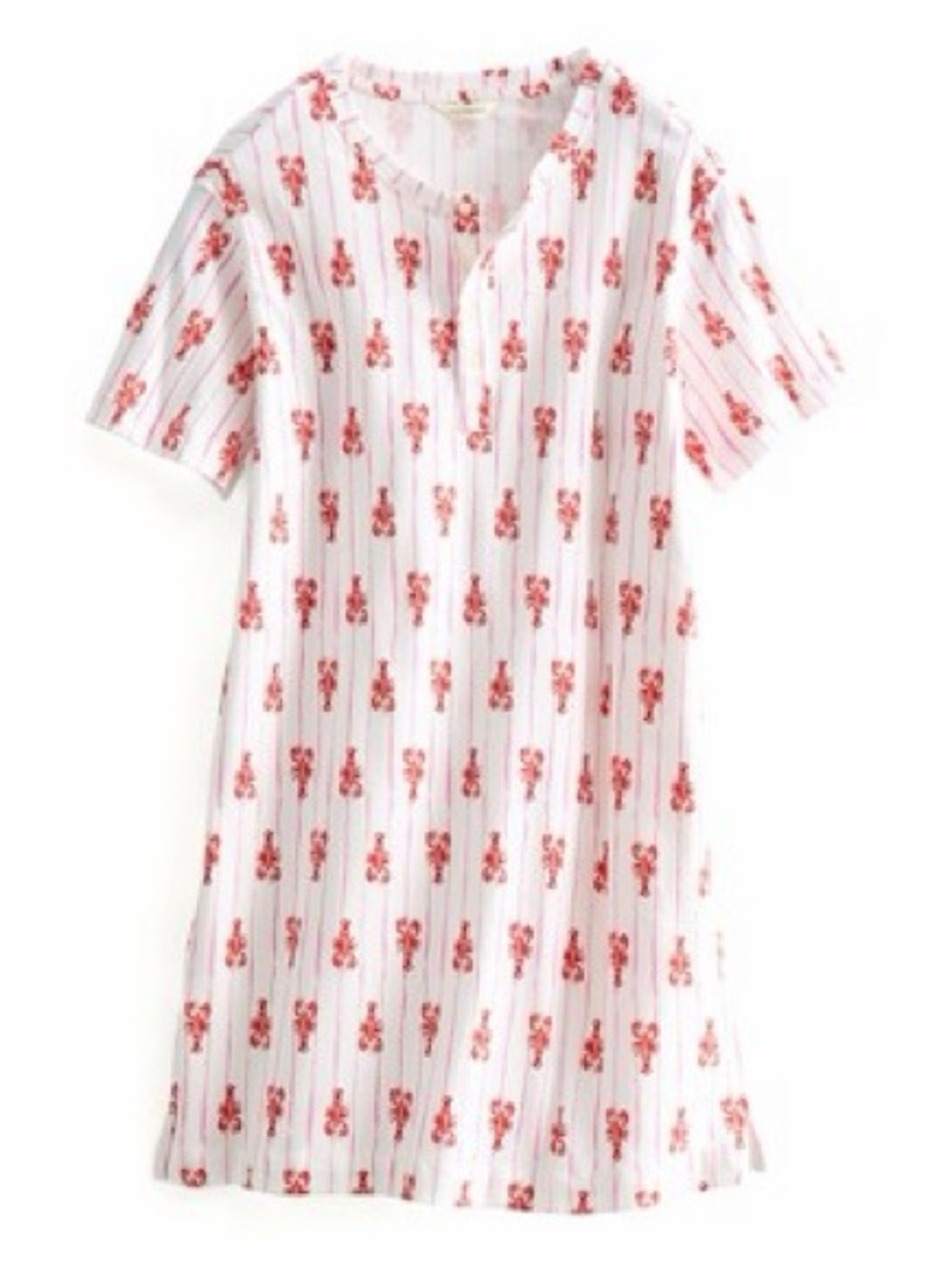 Vera Bradley Women's Outlet Cotton Henley Night Dress Lobster Claude NWT Size XL